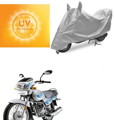 MOTOWORLD Waterproof Two Wheeler Cover for TVS(Victor GLX, Silver)