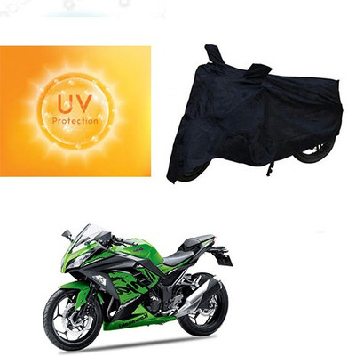 SANJU Waterproof Two Wheeler Cover for Kawasaki(Ninja 300, Black)