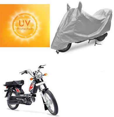 MOTOWORLD Waterproof Two Wheeler Cover for TVS(Heavy Duty Super XL, Silver)