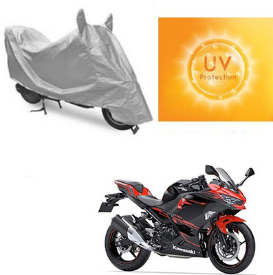 saanvi Waterproof Two Wheeler Cover for Kawasaki(Ninja 250, Silver)