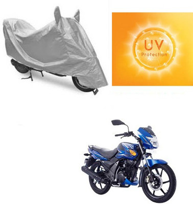 MOTOWORLD Waterproof Two Wheeler Cover for TVS(Flame SR125, Grey)