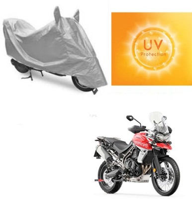 saanvi Waterproof Two Wheeler Cover for Triumph(Tiger 800 XCA, Silver)