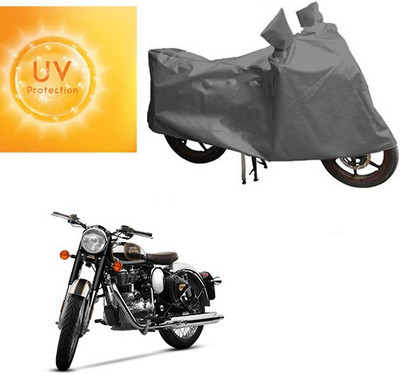 RPSENTTERPR Waterproof Two Wheeler Cover for Royal Enfield(Classic Chrome, Grey)