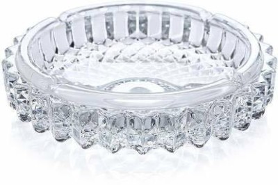 SHAYONA SALES Glassware Crystal Quality Glass Ash Tray Clear Glass Ashtray(Pack of 1)