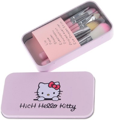 ADS HUDA Beauty Hello Kitty Makeup Brush Set 7Pc Makeup Mini Brush Kit(Pack of 7)