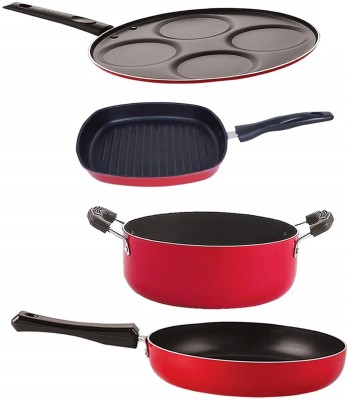 NIRLON FP13_UP4_GP24.5_CS24 Non-Stick Coated Cookware Set(PTFE (Non-stick), Aluminium, 4 - Piece)