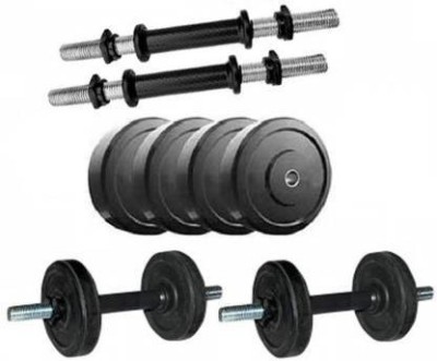 srishti enterprises 4 PVC Plates of 2 kg each ( 2 KgX4 Pc =8 kg ) With Dumbell Rods For Home gym Adjustable Dumbbell(8 kg)