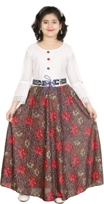 SFC FASHIONS Maxi/Full Length Festive/Wedding Dress(Multicolor, 3/4 Sleeve)