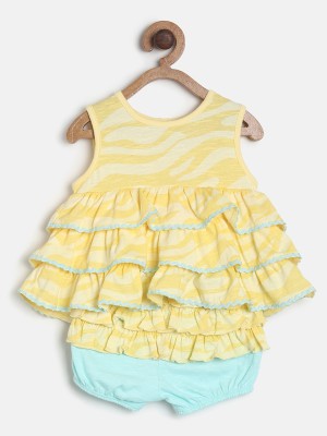 MINI KLUB Midi/Knee Length Casual Dress(Yellow, Sleeveless)