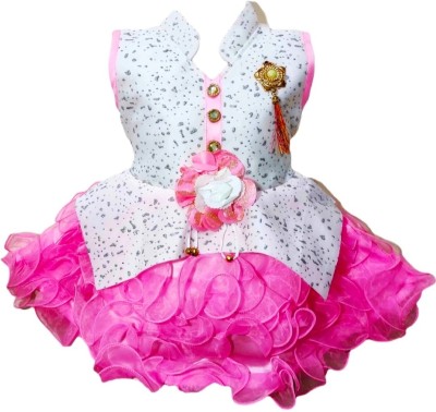 STF Fashion Midi/Knee Length Party Dress(Pink, Sleeveless)