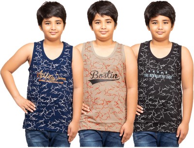 Jingo Vest For Boys Cotton Blend(Multicolor, Pack of 3)