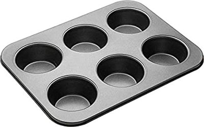 Rinkle Trendz Aluminium Cupcake/Muffin Mould 6(Pack of 1)