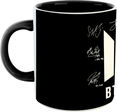 ARTBUG BTS Signature Printed Ceramic Coffee Ceramic Coffee Mug(350 ml)