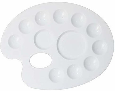 First Click Plastic 12 Paint Wells Palettes(Set of 1, PURE WHITE)