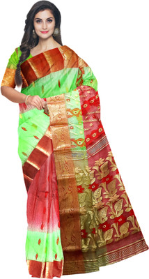 Pradip Fabrics Woven Tant Silk Blend Saree(Multicolor)