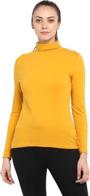 Christone Casual Full Sleeve Solid Women Yellow Top