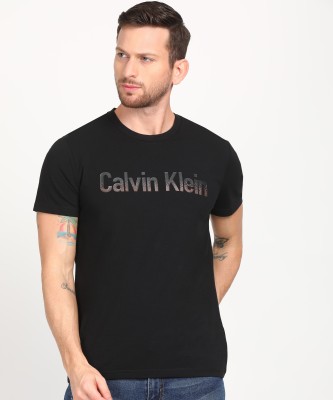 Calvin Klein Jeans Printed Men Round Neck Black T-Shirt