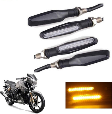 Naturalcreations Rear, Front, Side LED Indicator Light for TVS Apache, Apache RTR 180(Yellow)