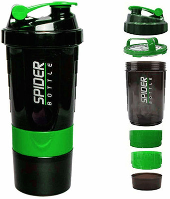 Sitrus 500 ml Plastic, Tritan Shaker(Pack of 1, Black, Green)
