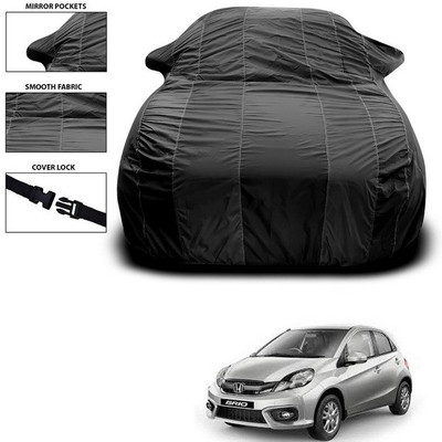 ANTHUB Car Cover For Honda Brio (With Mirror Pockets)(Black)
