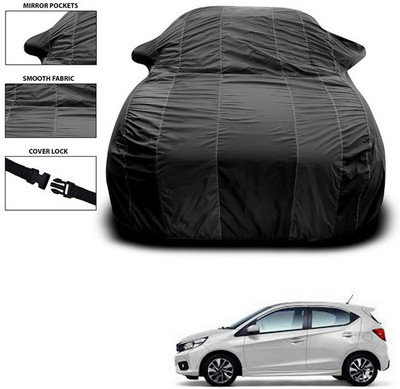 ANTHUB Car Cover For Honda Brio (With Mirror Pockets)(Black)