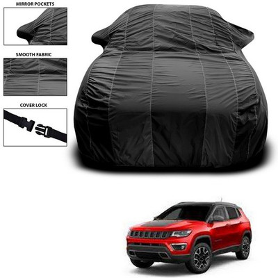 ANTHUB Car Cover For Jeep Compass (With Mirror Pockets)(Black)