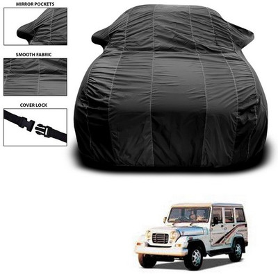 SEBONGO Car Cover For Mahindra Marshal (With Mirror Pockets)(Black)