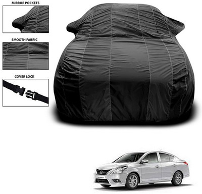 ANTHUB Car Cover For Nissan Sunny (With Mirror Pockets)(Black)