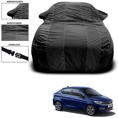 SEBONGO Car Cover For Tata Tigor (With Mirror Pockets)(Black)
