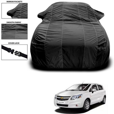 SEBONGO Car Cover For Chevrolet Sail UVA (With Mirror Pockets)(Black)