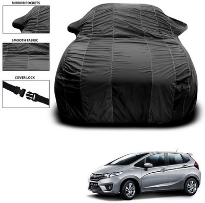 ANTHUB Car Cover For Honda Jazz (With Mirror Pockets)(Black)