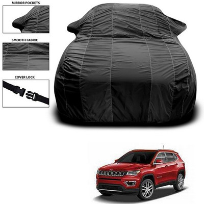 ANTHUB Car Cover For Jeep Compass Facelift (With Mirror Pockets)(Black)
