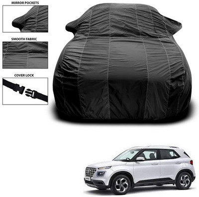 ANTHUB Car Cover For Hyundai Venue (With Mirror Pockets)(Black)