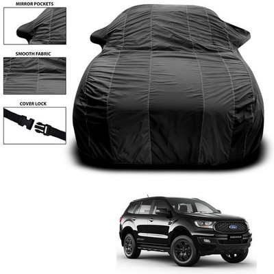 ANTHUB Car Cover For Ford Endeavour (With Mirror Pockets)(Black)