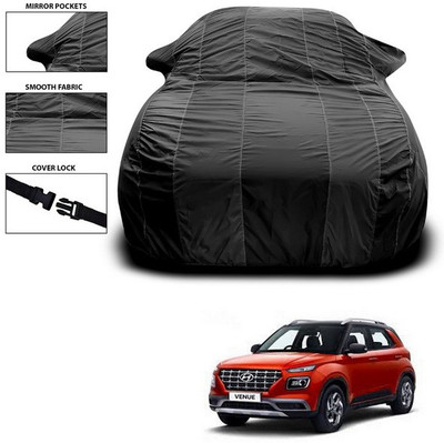 ANTHUB Car Cover For Hyundai Venue (With Mirror Pockets)(Black)