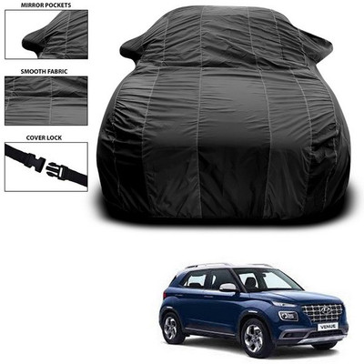 ANTHUB Car Cover For Hyundai Venue (With Mirror Pockets)(Black)