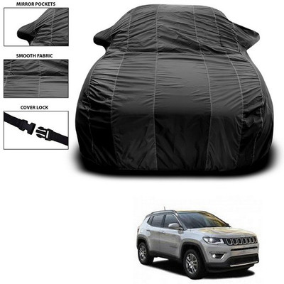 ANTHUB Car Cover For Jeep Compass (With Mirror Pockets)(Black)