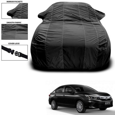 SEBONGO Car Cover For Honda City ZX (With Mirror Pockets)(Black)