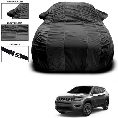 SEBONGO Car Cover For Jeep Compass (With Mirror Pockets)(Black)