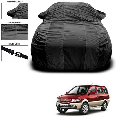 ANTHUB Car Cover For Chevrolet Tavera (With Mirror Pockets)(Black)