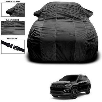 ANTHUB Car Cover For Jeep Compass (With Mirror Pockets)(Black)
