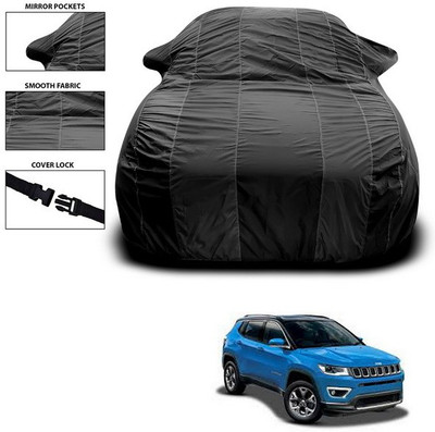 SEBONGO Car Cover For Jeep Compass (With Mirror Pockets)(Black)