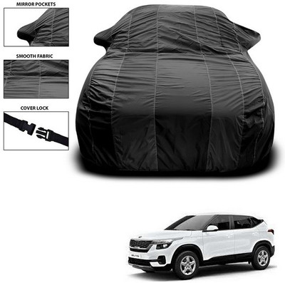 ANTHUB Car Cover For Kia SELTOS (With Mirror Pockets)(Black)