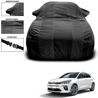 SEBONGO Car Cover For Kia Rio (With Mirror Pockets)(Black)