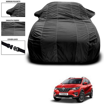 SEBONGO Car Cover For Renault Triber (With Mirror Pockets)(Black)