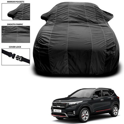 SEBONGO Car Cover For Kia Sonet (With Mirror Pockets)(Black)