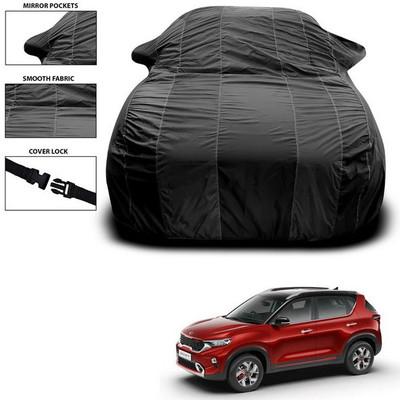 ANTHUB Car Cover For Kia Sonet (With Mirror Pockets)(Black)