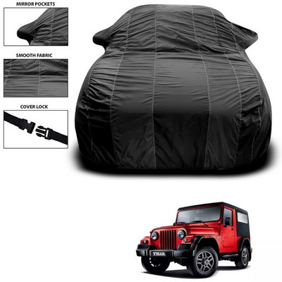 ANTHUB Car Cover For Mahindra Thar (With Mirror Pockets)(Black)