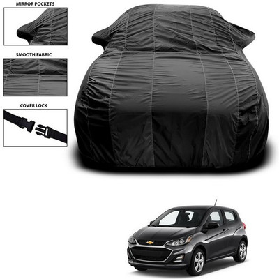 SEBONGO Car Cover For Chevrolet Spark (With Mirror Pockets)(Black)
