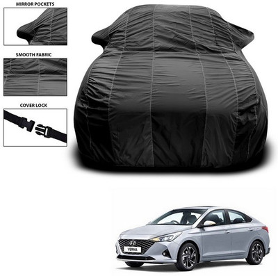 ANTHUB Car Cover For Hyundai Verna Facelift (With Mirror Pockets)(Black)